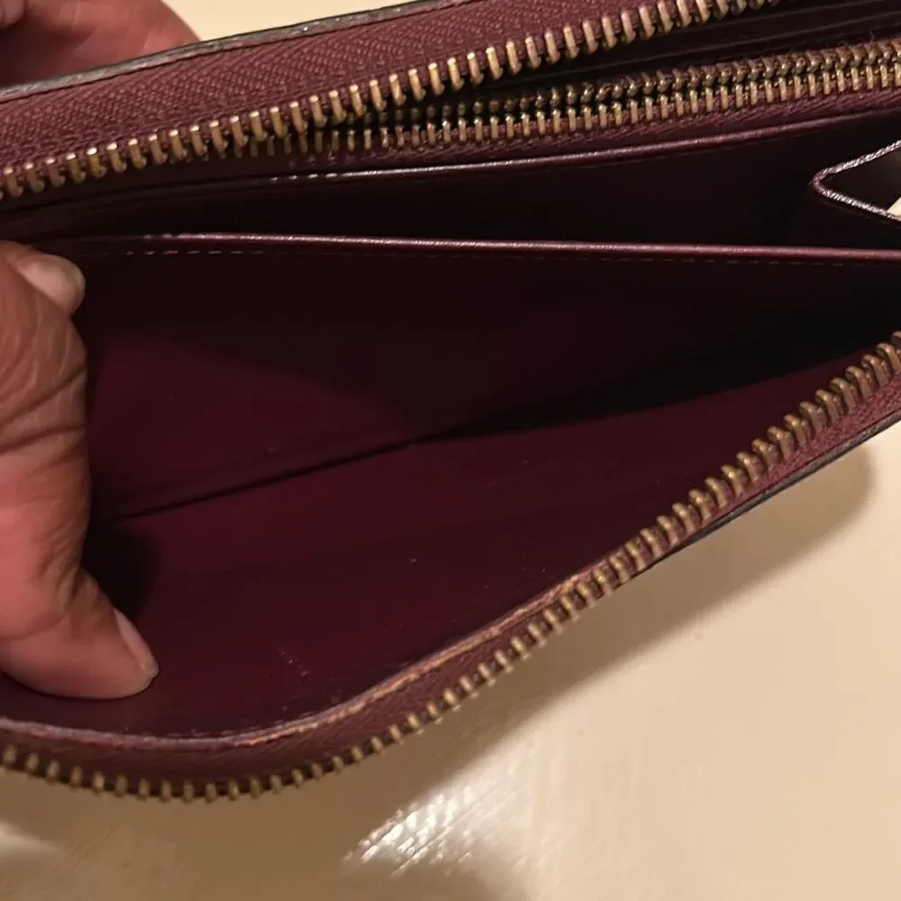 Louis Vuitton Vernis Zip Around Long Wallet Merlot Shiny Dark Red Logo Print LV
